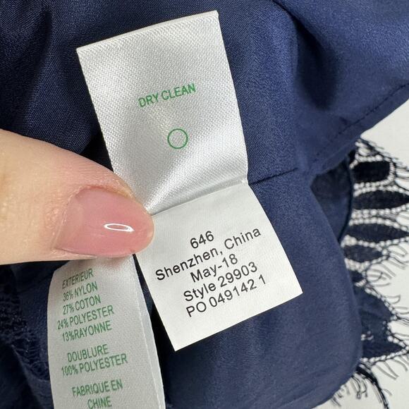 Lilly Pulitzer Kayleigh Shift Dress Womens 6 Navy Fern Gallery Lace Cocktail - Picture 15 of 15